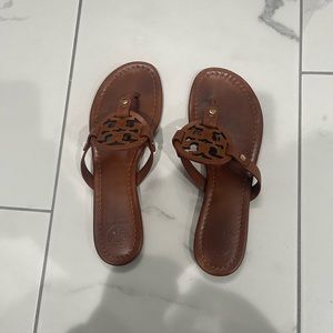 brown tory Burch miller sandals